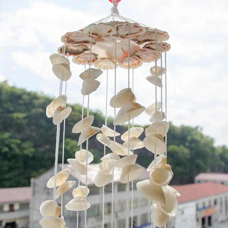 Conchas naturales carillones de viento decoración colgante exquisita campana de viento de conchas marinas campanas eólicas artesanías