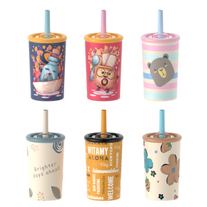 <span class=keywords><strong>2026</strong></span> Novo Copo Térmico Portátil Simples com Padrão de Folhas e Design Reto para Bebidas Quentes e Chá com Leite - Product Image 1