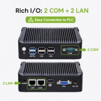Mini PC Barebone J1900, ordinateur nouveau système, pas cher, avec 1 x HD, double port lan, compatible Linux,