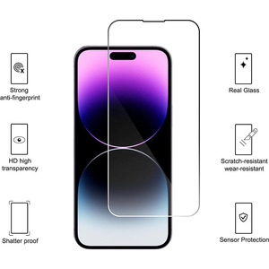 Protection d'écran en verre trempé 2.5D anti-rayures ultra-mince pour <span class=keywords><strong>iPhone</strong></span> 17 /16 15 /14 /13 /12/11 Redmi Honor Samsung OPPO Realme - Product Image 6
