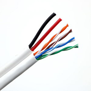 Cable de red Cat5 Cat5e para exteriores Siamés 4PR/2pr 24awg Cctv Cable con potencia 100M - Product Image 2