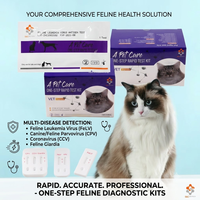 Cassette de test rapide triple/combiné vétérinaire pour chats - Bandelettes de diagnostic en une étape pour le soin des chats et le dépistage des maladies