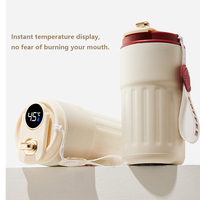 Mug de voyage, tasse à café, double paroi en acier inoxydable, tasse à café isolée avec affichage de la température LED intelligent