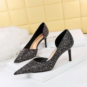 2025 Chaussure Femme Designer Fashion <b>Shoes</b> Sequin Cloth Stiletto Women's Pumps Heels for Ladies - Product Image 4