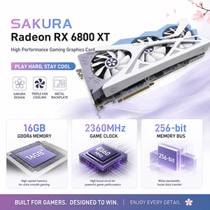 Yeston RX 6800 XT Huajia 16GB GDDR6 256Bit RDNA 2 FSR RT สีขาว พัดลมสามตัว ARGB การ์ดจอเกมมิ่ง มีสินค้าในสต็อก - Product Image 3
