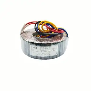 Customized 50W low frequency power single phase toroidal isloation transformerfor for audio amplifier