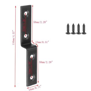 Two-Hole Oval Iron <b>Sheet</b> Bracket 116mm Matte <b>Black</b> Sturdy Monitor Wall Mount Fixed Mounting Plate - Product Image 1