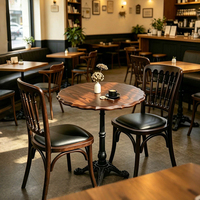 Ensemble de sièges de restaurant modernes en cuir, chaises de salle à manger, mobilier commercial en bois, banquette pour projets de café, hôtel et restauration