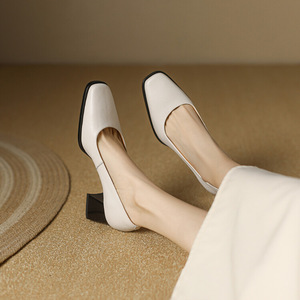 OEM ODM in morbida pelle per ufficio <span class=keywords><strong>tacchi</strong></span> <span class=keywords><strong>Hotel</strong></span> per donne pompa del vestito in Black Block tacco Pump - Product Image 6