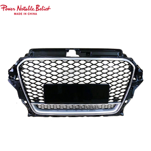 Parachoques Delantero Estilo RS3 para <span class=keywords><strong>Audi</strong></span> <span class=keywords><strong>A3</strong></span> S3 8V 2013 2014 2015 2016, Rejilla de Panal Negra Brillante con quattro - Product Image 3