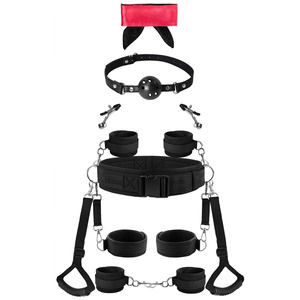 Ayarlanabilir Kelepçe Ayak Bileği Uyluk Kelepçeleri Ağızlık Göz Bağı 9 Parça Set Kısıtlama Kitleri Seks Köleliği BDSM Kadın Yetişkin Seks Oyuncakları Çiftler İçin - Product Image 2