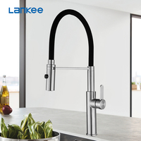 Robinet de cuisine monocommande chromé à double fonction avec douchette extractible, mélangeur eau chaude et froide, certifié CUPC, pour économie d'eau