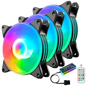 Wholesale OEM RGB Fan 120mm CPU Cooler 12V Computer Gaming Case Cooling Fan With LED Light PC Fan Controller Remote for PC case