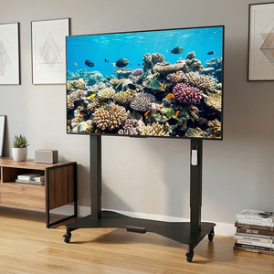 Soporte de <span class=keywords><strong>TV</strong></span> de Acero SPCC <span class=keywords><strong>para</strong></span> Televisores de 65-100 Pulgadas, Capacidad de Carga de 100 kg, Altura Ajustable, Carro de <span class=keywords><strong>TV</strong></span> Móvil - Product Image 1