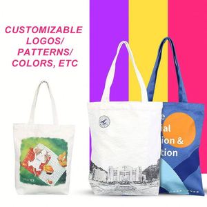 Custom Logo Printed Eco Recyclable <b>Reusable</b> Plain Blank Calico Organic Cotton Canvas Shopping Tote <b>Bag</b> - Product Image 2