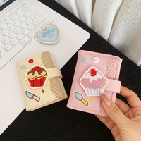 Dompet Lipat Tiga Kartun Lucu dengan Banyak Slot Kartu, Tempat Kartu Mini dari Kulit PU