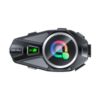 Casque de moto Q68-MAX avec double cœur Bluetooth 5.4, noir, étanche IP56, interphone moto avec écran couleur TFT