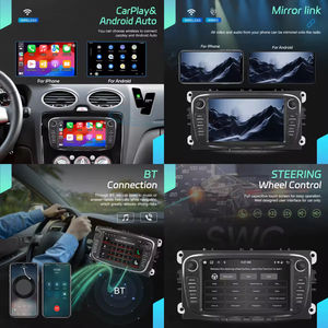Estéreo para Auto con Pantalla Táctil HD de 7 Pulgadas, CarPlay Inalámbrico, Android Auto, GPS, WiFi, 6+128GB, Calidad Original para Ford Focus y Mondeo - Product Image 2