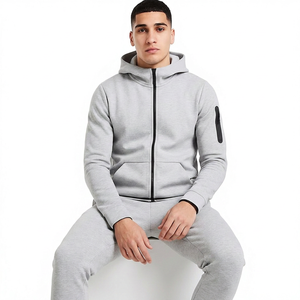 Sweat-shirt à capuche zippé pour homme, design tendance, logo personnalisé, impression numérique, séchage rapide, couleur unie, poche, en tissu peigné, idéal pour l'hiver - Product Image 4