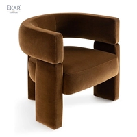 Fauteuil EKAR Harper Eclat - Fauteuil d'appoint en tissu moderne et luxueux pour la maison, le bureau et le salon