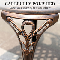 Ensemble de mobilier de balcon 5 pièces en aluminium moulé sous pression, design démontable, résistant aux intempéries, tables et chaises de terrasse