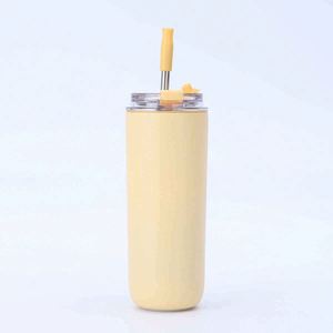 Stainless Steel Tumbler with <b>Straw</b> Vacuum Insulated Travel Mug Modern Design Leak-Proof Eco-Friendly Multiple Colors - Product Image 6