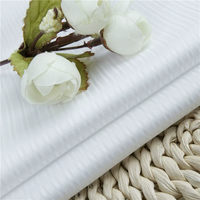 Tissu Jacquard 100% Coton Peigné Tissé 100s/2 Haute Densité Respirant Léger Finition à l'Ammoniaque Liquide Facile d'Entretien Blanc pour