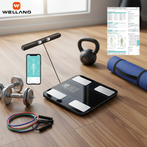 Báscula Inteligente Digital para Análisis de Grasa Corporal, 8 Electrodos, Bioimpedancia, Capacidad de 180 kg, con Aplicación - Product Image 1