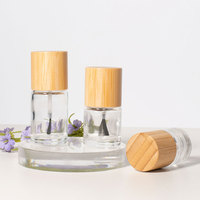 Personnalisé Unique 5ML 8ML 10ML 12ML 15ML Bouteilles en verre de vernis à ongles en bois de bambou vides personnalisées avec couvercle en bambou