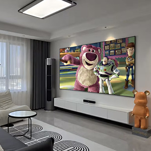 Danh Sách Mới alr kim cương đen 100 120 135 150 165 180 200 inch 16:9 rộng khung 7mm cố định khung máy chiếu màn hình chiếu - Product Image 6