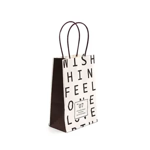 HDPK Small Medium Branded Geschenk verpackungs taschen Individuell bedruckte Kraft beutel mit Ihrem eigenen Abzeichen bolsas de papel