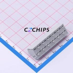 DB250A-3.5-12P-GY Spring Terminal Block Through hole Component (THT),P=3.5mm Connector 1x12P 3.5mm Gray 12P - Product Image 2