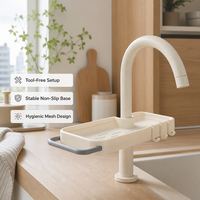 Support de rangement manuel pour robinet de salle de bain, organisateur d'évier de cuisine pour savon et éponge