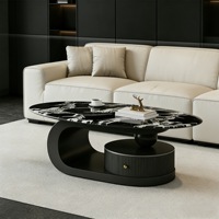Nouvelle table basse italienne de luxe légère en pierre de cristal, design moderne et créatif pour salon et maison