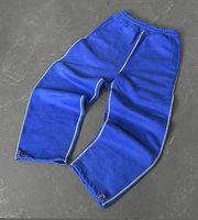 Pantalon de travail décontracté ample pour homme, 100 % coton, en molleton bouclette, coupe large, grande taille, imperméable, pour le sport