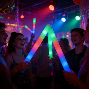 מקלות זוהרים מקצף קצף מבצע מיוחד אולטרה בהירים אדום/כחול/ירוק LED 47 ס\"מ בצורת יד מקל זוהר נייד - Product Image 5