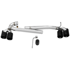 Terminale di Scarico Quadruplo in Acciaio Inox Argento e Nero con Fibra di Carbonio per BMW Serie 1 <span class=keywords><strong>118i</strong></span> <span class=keywords><strong>F20</strong></span> 2013-2016 - Product Image 2