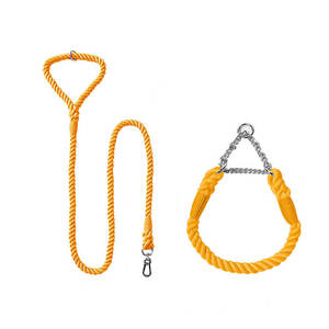 Ensemble collier et laisse pour chien en coton tressé, colliers et laisses pour animaux de compagnie, laisse en corde pour chien, laisse d'entraînement personnalisée, ensemble collier et laisse pour chien - Product Image 2