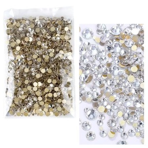 4mm Ss16 Round Flat Back 14 Facets Resin Rhinestones Arts <strong>Crafts</strong> Embellishment <strong>Gems</strong> (Clear Aqua Blue AB T41) - Product Image 3