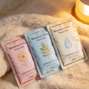 Sacs en aluminium personnalisés écologiques pour cosmétiques et maquillage, sacs à trois soudures latérales avec lignes de déchirement pour crème <span class=keywords><strong>visage</strong></span>, format voyage - Product Image 1