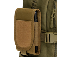 Support de téléphone portable tactique réglable en nylon imperméable avec fermeture Velcro et pochette pour chargeur Molle pour la course à pied, la randonnée et le camping