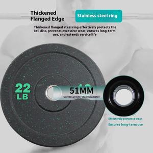 Fábrica Atacado Cross-Border Gym Treinamento Comercial para Tablets Alta Elastic Grande Buraco Barbell Cor Placas De Peso De Borracha - Product Image 5