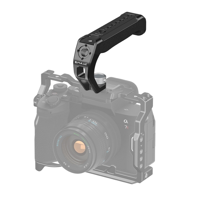 Factory PULUZ Camera Accessories Arri Metal Silicone Top Handle With Cold Shoe Mount for Mirrorless Camera Cage Stabilizer Set