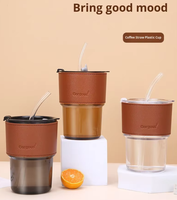 Gobelet à eau avec paille, en cuir, résistant aux hautes températures, sans danger pour les aliments, réutilisable, cadeau d'affaires de grande valeur
