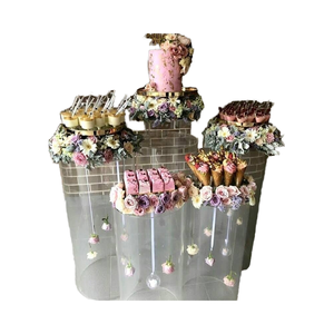 Iangel tùy chỉnh hiện đại vuông <span class=keywords><strong>Acrylic</strong></span> đám cưới plinth xi lanh tròn đứng với nhãn dán logo cho triển lãm - Product Image 1