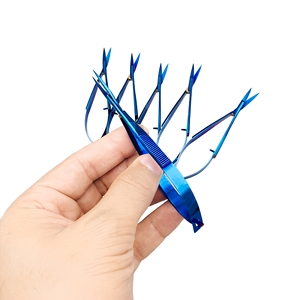 High Quality Blue Plasma Color Eyelash Scissor/Eyebrow Scissor Straight Band Stainless Steel Manicure Scissors Sharp Scissors - Product Image 3