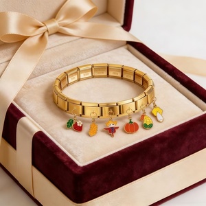 Pulsera de dijes italianos de acero inoxidable antideslustre al por mayor, serie de verduras y frutas, joyería para niños, regalo para fiestas - Product Image 2