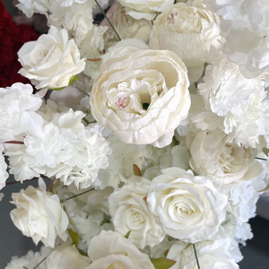 Runner Floreale Artificiale Bianco all'Ingrosso per Tavoli da <span class=keywords><strong>Matrimonio</strong></span>, Runner Floreale per Corridoi, Runner di Fiori Finti per Decorazioni Eventi - Product Image 4