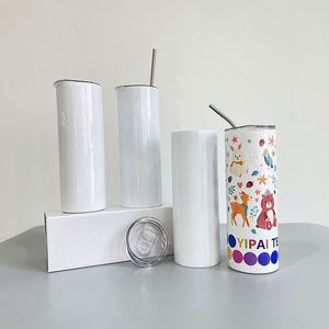 Lot de 50 gobelets de sublimation blancs brillants en acier inoxydable 304, 20 oz, fins, à bord plat et couverture intégrale - Product Image 3