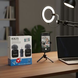 Microphone sans fil K825, émetteur ultracompact 2,4 GHz pour équipement de diffusion en direct et de vlog - Product Image 1